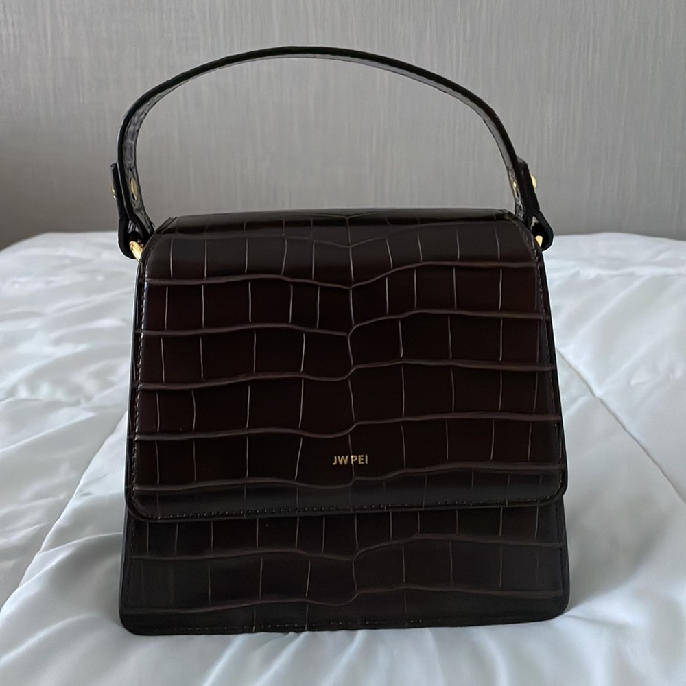 JW PEI flap crossbody croc bag